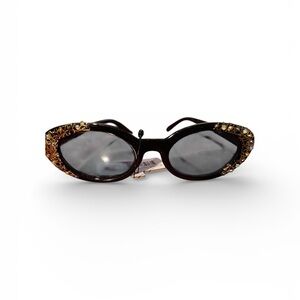 Chic Black and Gold Deco Art Women's Sunglasses Cat Eyes